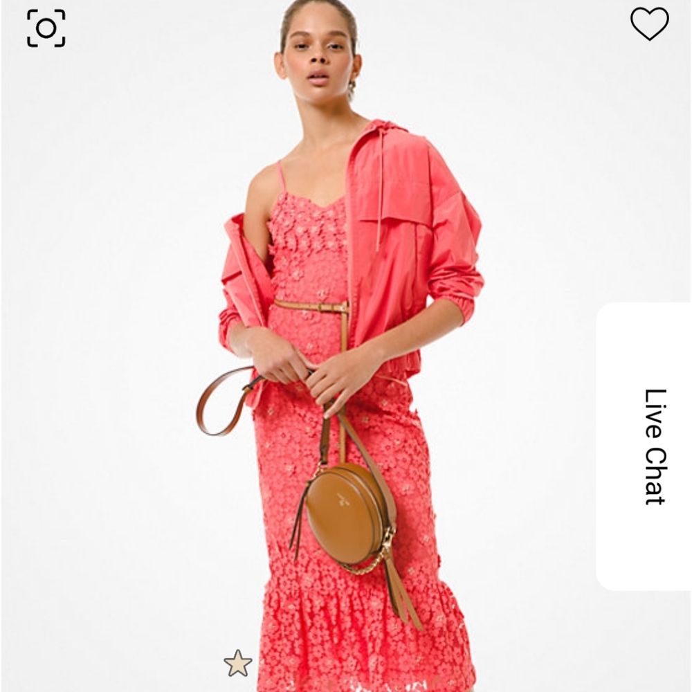 Michael Michael Kors Embellished Coral Peach Size Large Dress